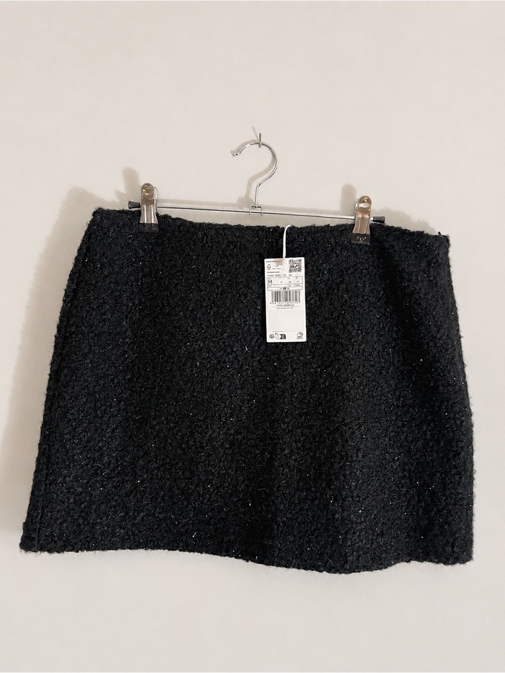 Mango Mini Skirt Boucle Metallic Size M Holiday Chic - Picture 11 of 12